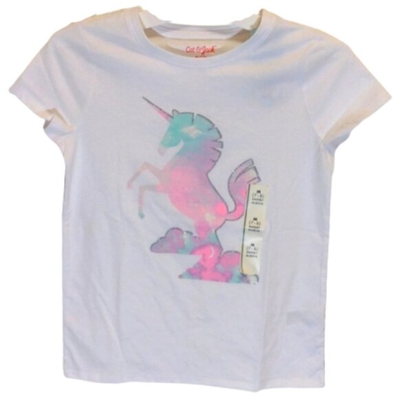 NWT Girls' 'Tie-Dye Unicorn' Graphic T-Shirt - Cat & Jack - M (7/8) - Picture 1 of 6